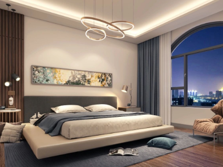 淺木色柜體與深木色茶臺，讓別墅更有美感。